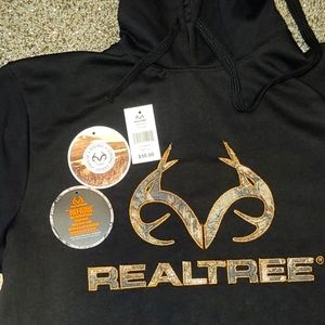 REALTREE BLACK/CAMO LONG-SLEEVE PULLOVER HOODIE